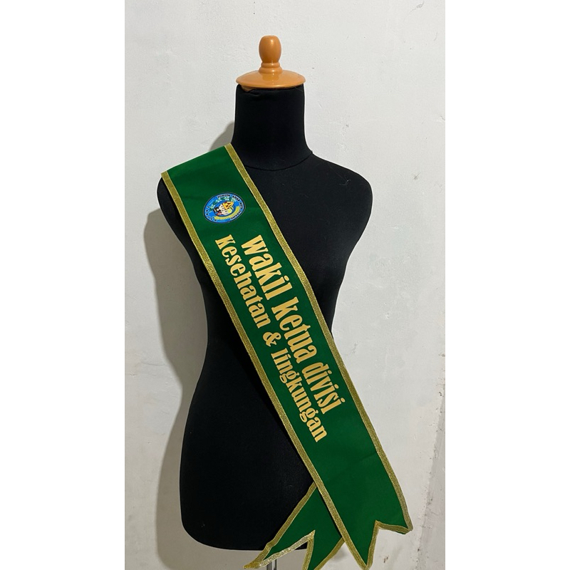 (HIJAU NU) Selempang Wisuda Custom bahan kain bludru premium