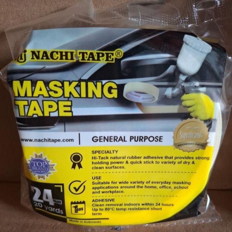 

masking tape/plester gesek nachi 24mm panjang 20 yard