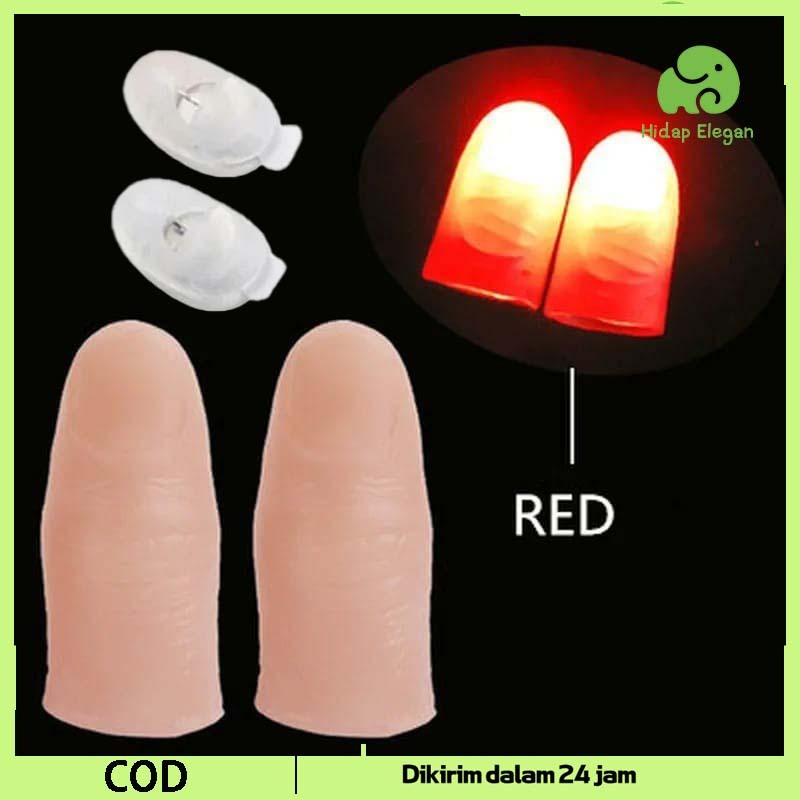 2pcs Thumbtip Sulap Jempol Menyala Alat Sulap Jempol Menyala Alat Sulap Thumbtip Alat Sulap Jempol T