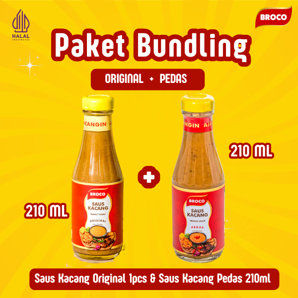 

Paket Bundling Saus Kacang Broco rasa Pedas dan Original