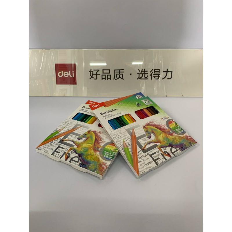 DELI – Pensil warna panjang DELI ENOVATION C113-24c pulas panjang 24 warna