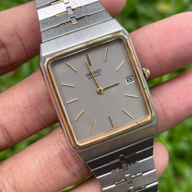 jam tangan Seiko tank Quartz japan pria vintage jadul kuno antik fashion