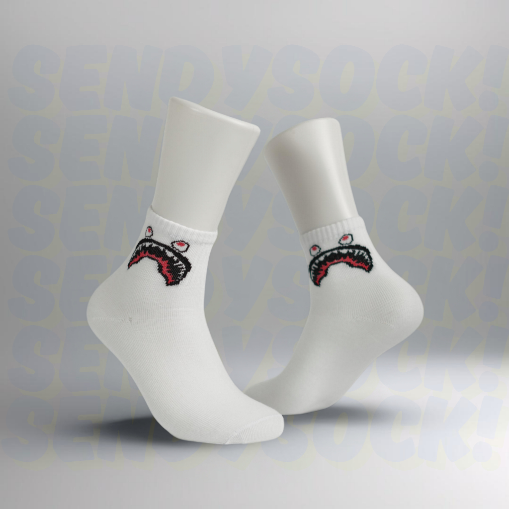 Kaos Kaki Pendek Bape Putih Olahraga Tebal Premium - TKB Socks