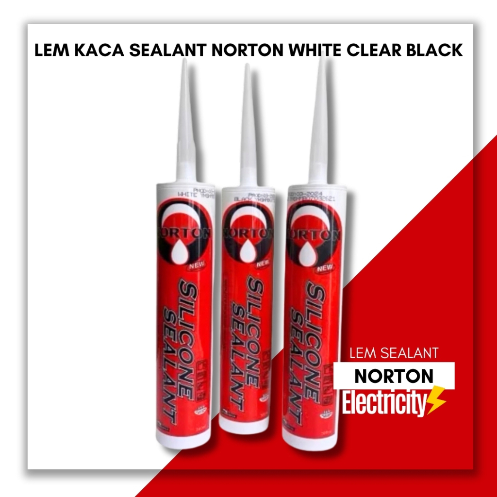 

Lem Kaca / Silikon / Norton Sealant Silicone White Clear Black