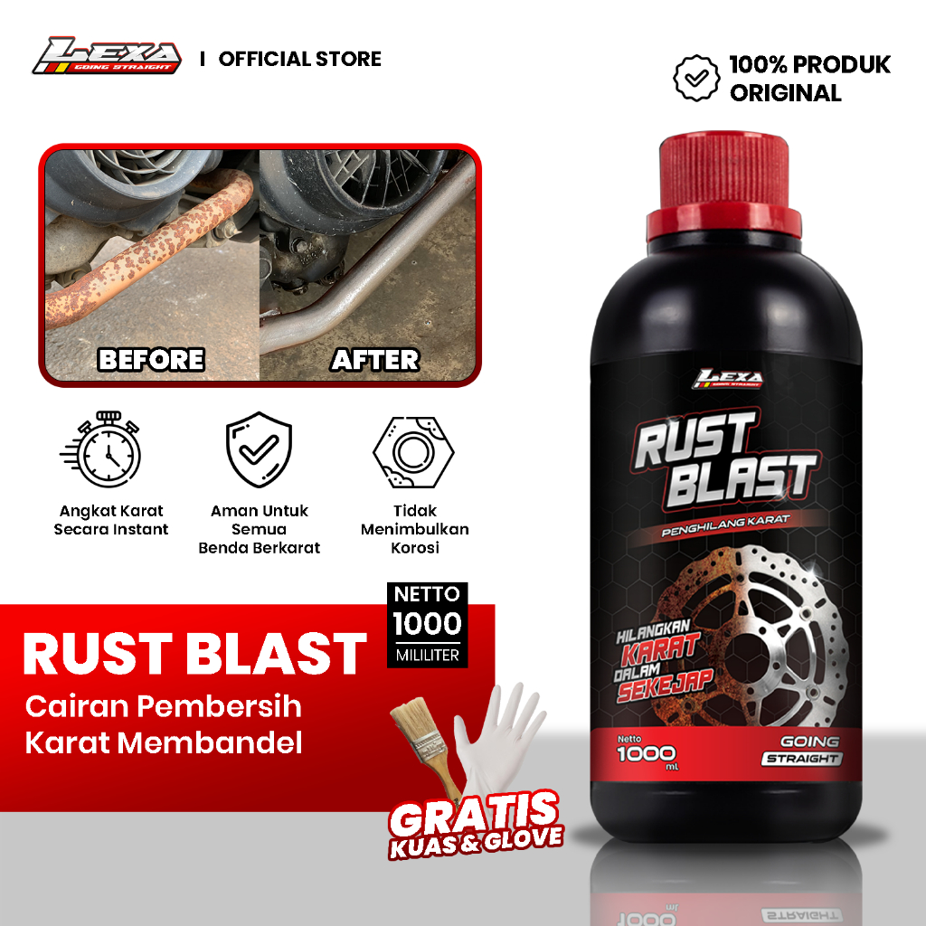 Bwriessb - [BONUS CAIRAN ANTI KARAT] LEXA Rust Remover Rust Blast Pembersih Kerak Karat Pada Mobil &