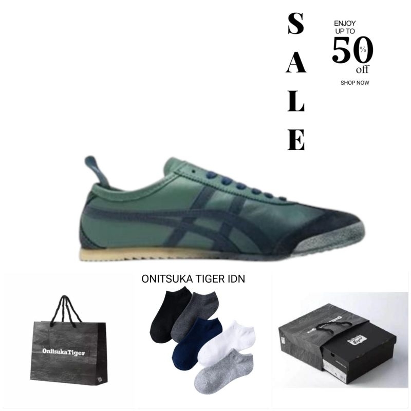 0nitska Tiger Mexico66 Deluxe Nippon Made Japan / Blue Vintage / Free Paperbag dan Kaos Kaki