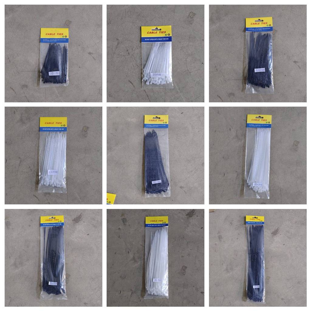 

Cable Ties / Tali Kabel / Ties Strap Plastik (isi 100 pcs) - Hitam & Putih