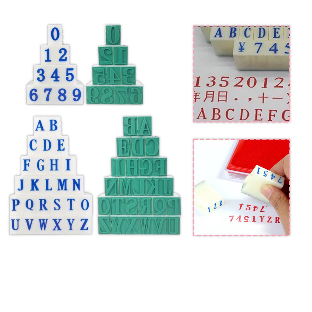 

Stempel kombinasi alfanumerik Paket Stempel Kayu Estetik Wooden Stamp Perlengkapan Kantor