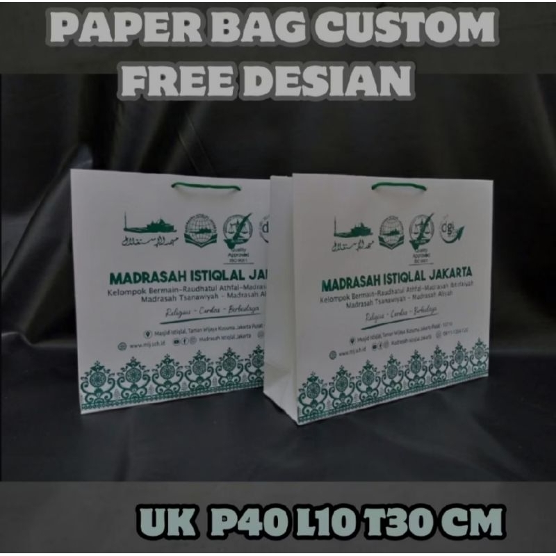

Paper Bag Putih Custom Sablon Tas Souvenir pernikahan Tas Hajatan Tas Kertas Tebal
