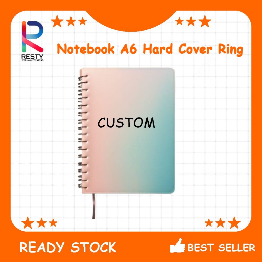 

Notebook Custom A6, Buku Catatan A6 Custom Merchandise – Hard Cover Ring Kawat 200 Halaman