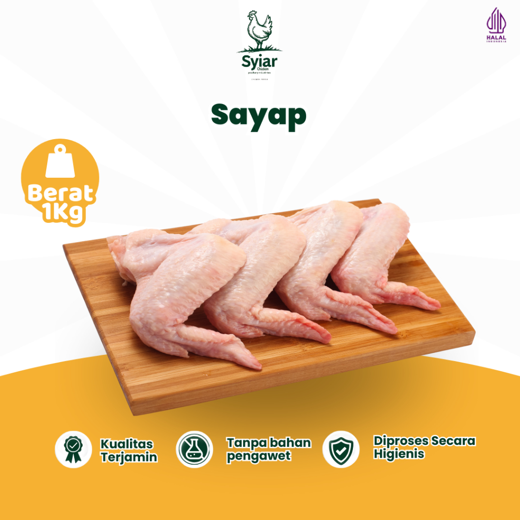 

Ayam Potong Sayap Berat 1kg Syiar Fresh Chicken