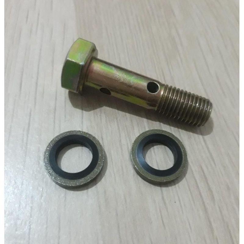 8mm Bolt Joint Baut Nepel Oli / Solar Model Panjang + 2 Ring Karet