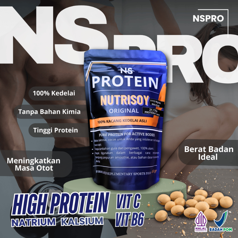 Original Whey Protein Kedelai 1500 Gram Whey Protein 100% Kedelai Penambah Masa Otot - Whey Protein