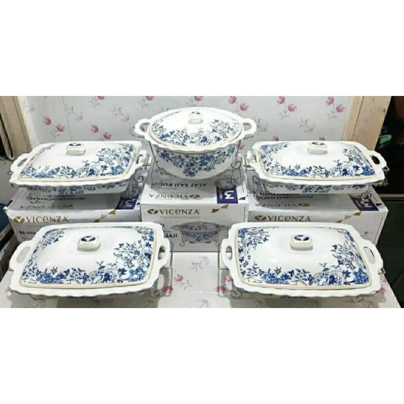 Prasmanan Caserol Vicenza BA680 BA681 1set 5pcs 4petak 1bulat