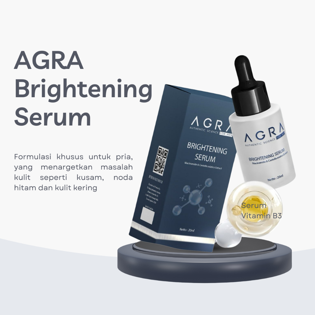 AGRA Brightening Serum | Serum Wajah Pria Mencerahkan Kulit
