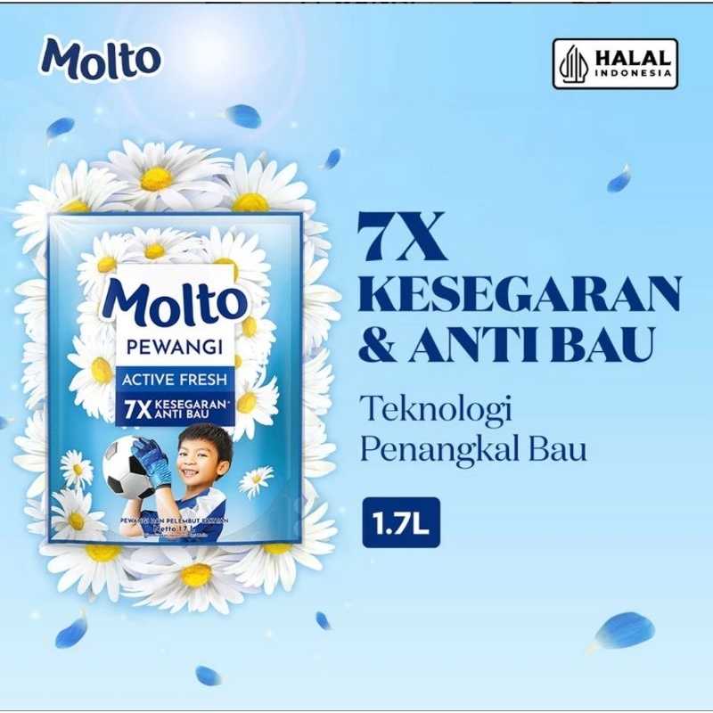 MOLTO PEWANGI PAKAIAN  Blue Active Fresh 1.7 Liter