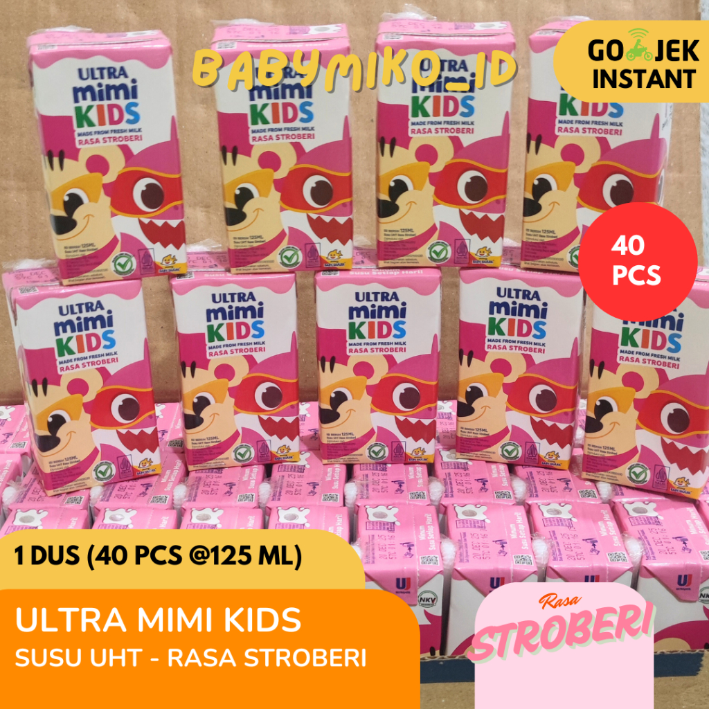 

[Harga Agen] Susu Ultra Mimi Rasa Stroberi | Ultramimi UHT Kids Strawberry 1 kardus isi 40 pcs@125ml