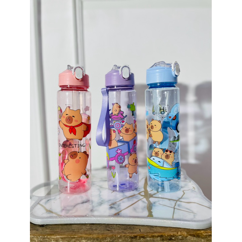 botol minum capybara | botol minum tk | botol minum anak tk bahan tritan pp 7 memiliki tali dan sedo
