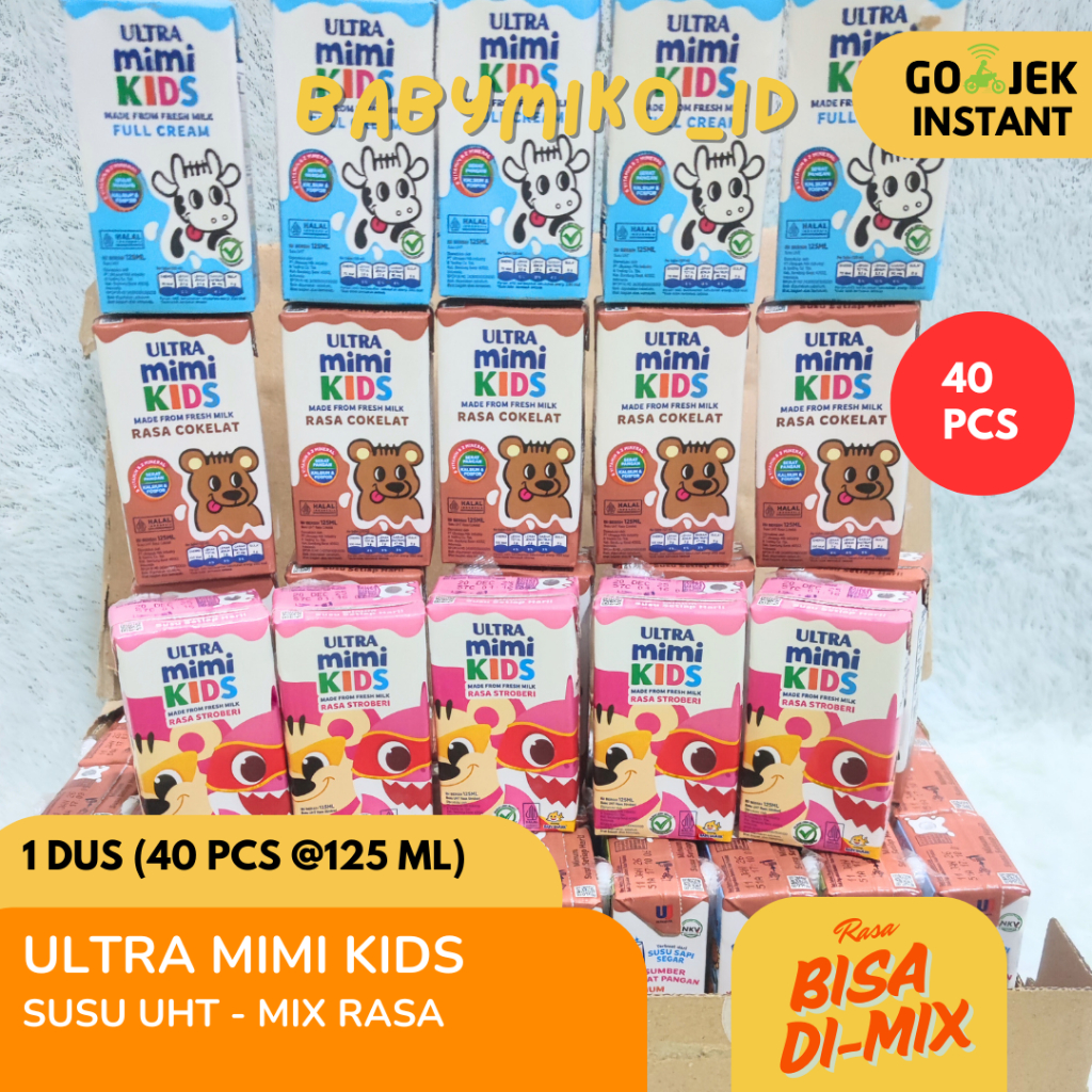 

[Harga Agen] Susu Ultra Mimi Rasa MIX, Ultramimi UHT Kids Rasa bisa dicampur | 1 kardus isi 40@125ml