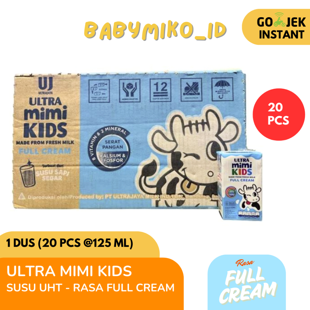 

[Harga Agen] Susu Ultra Mimi Full Cream | Ultramimi UHT Kids Full Cream 1 kardus isi 20 pcs @125ml