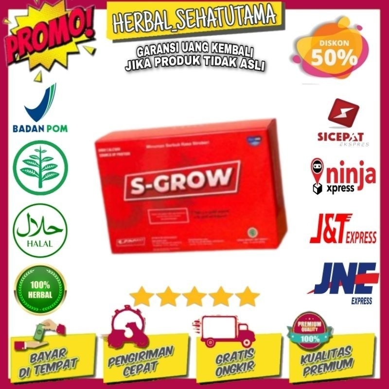 

S-GROW ORIGINAL SUSU PENINGGI BADAN ISI 10sachet/1BOX, SUSU KALSIUM MURNI SGROW OR...