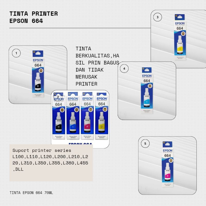 TINTA EPSON 664 SATU SET EMPAT WARNA L110/L120/L210/L220/L360