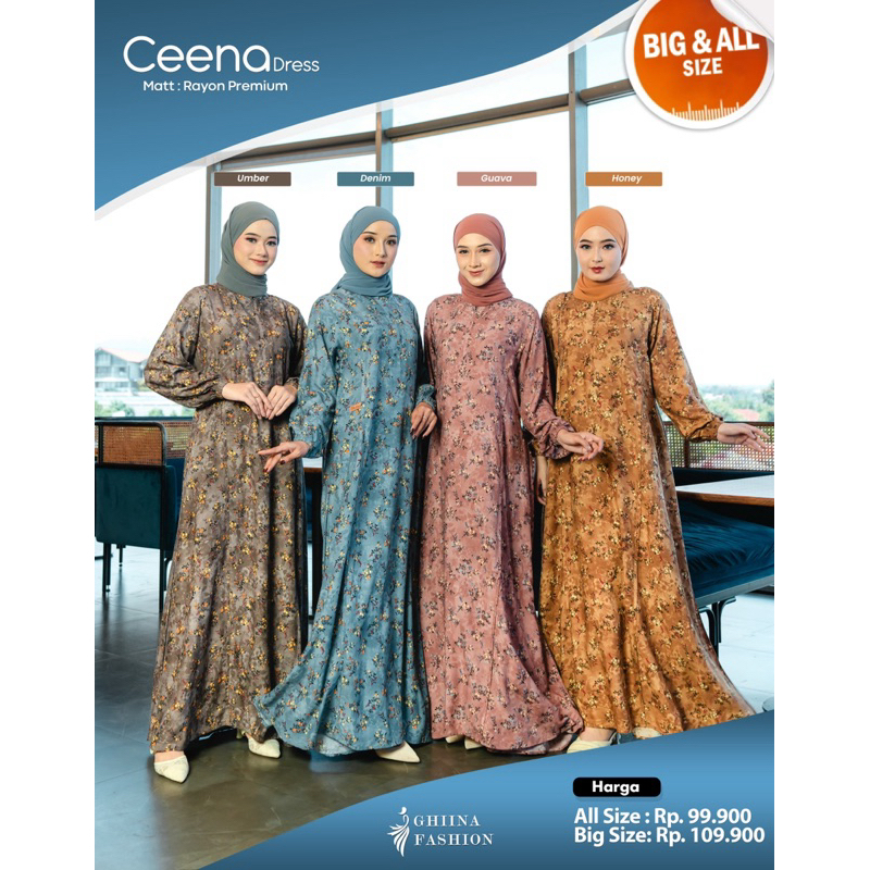 CEENA DRESS, gamis ghiina, ghiina fashion, dress ghiina
