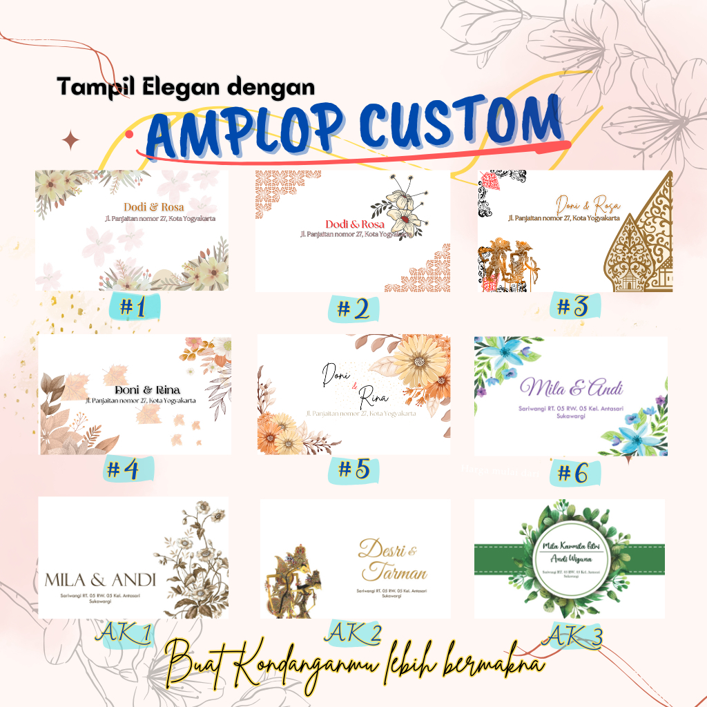 Amplop Kondangan Custom Nama Kalian Dengan Design Aesthetic