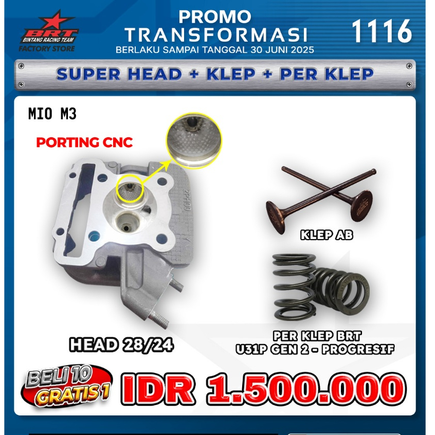 PROMO 1116 SUPER HEAD+KLEP+PER KLEP BRT /MIO M3