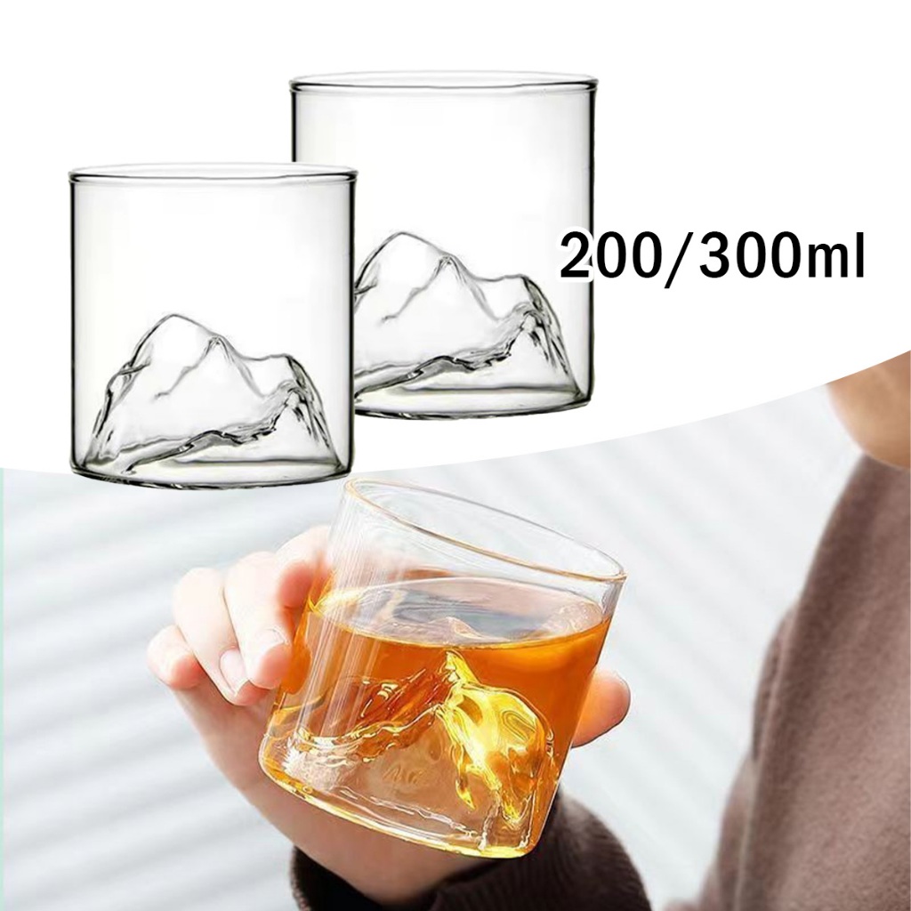 Gelas Kaca 3D Gelas Whiskey gelas kaca es teh Motif Gunung Gelas Gelas Gunung Fuji