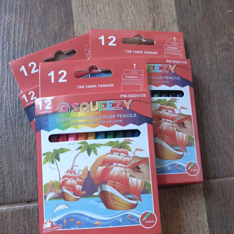 

Squeezy Pensil warna set 12 pendek