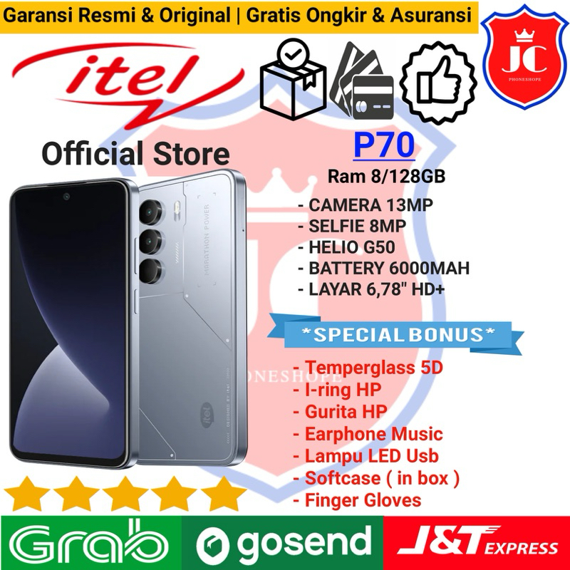 ITEL P70 RAM 8/128GB 6000Mah GARANSI RESMI ITEL INDONESIA