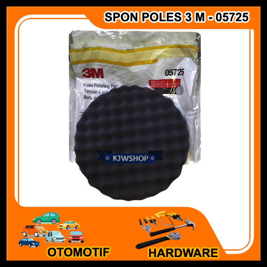 Spon Poles 8 inch 3M Black Foam Polishing Pad Merk 3M Warna Hitam 05725 Busa Poles 8 Inch Untuk Mobi