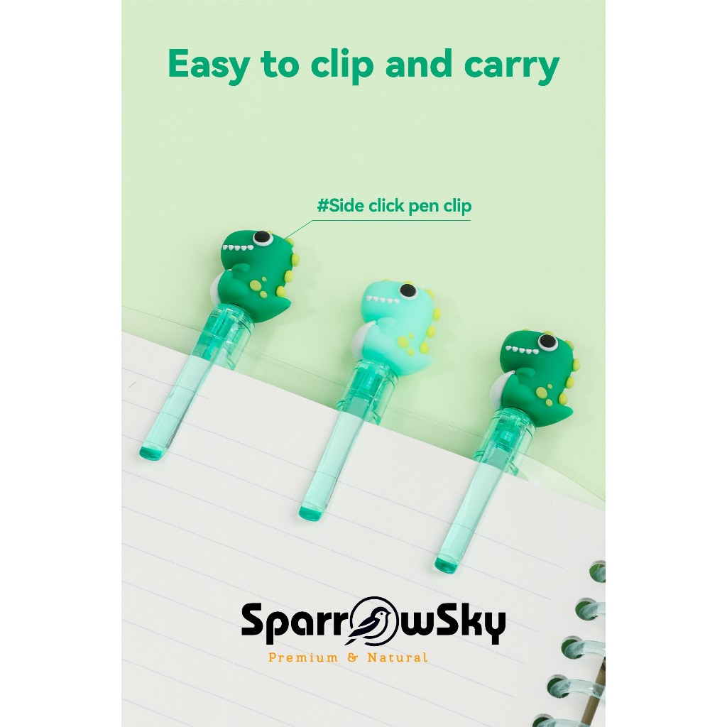 

SPARROW Eraseable Pen Silikon / Pen bisa dihapus Karakter Lucu Cantik DINOSAUR (6861)