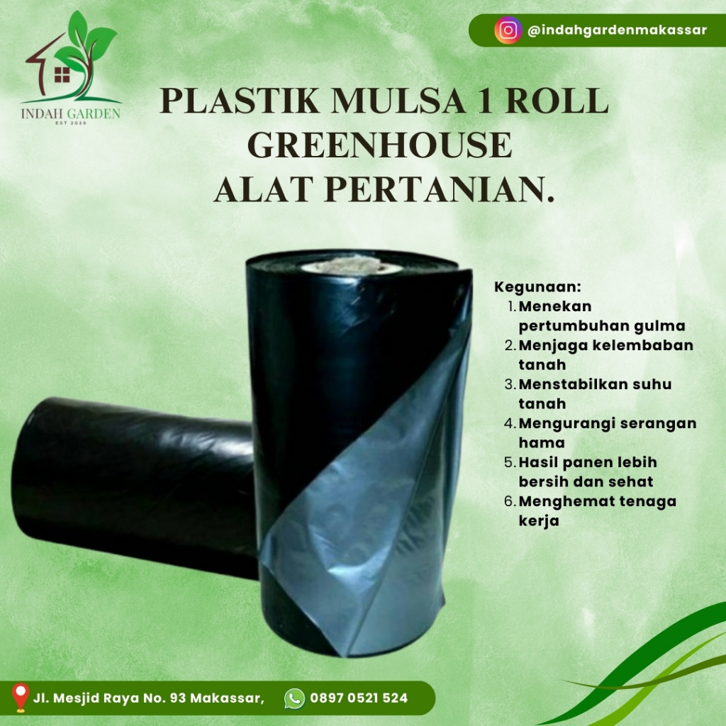 Plastik Mulsa 1 roll Hidroponik Berkebun Alat Berkebun Hidroponik GreenHouse Alat Pertanian.