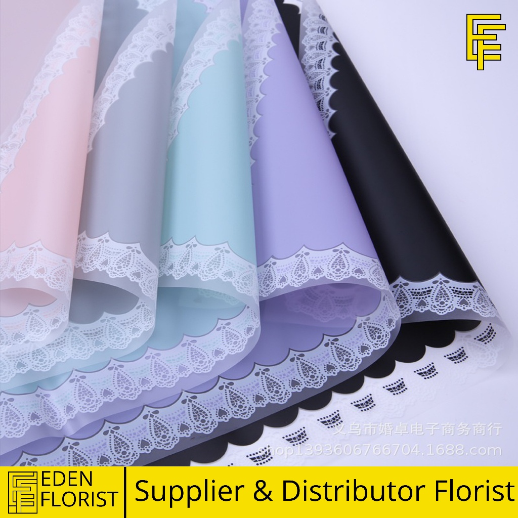 

EdenFlorist Kertas Buket Bunga Motif Renda Lace Border Cellophane Flower Wrapping Paper COD KB6175
