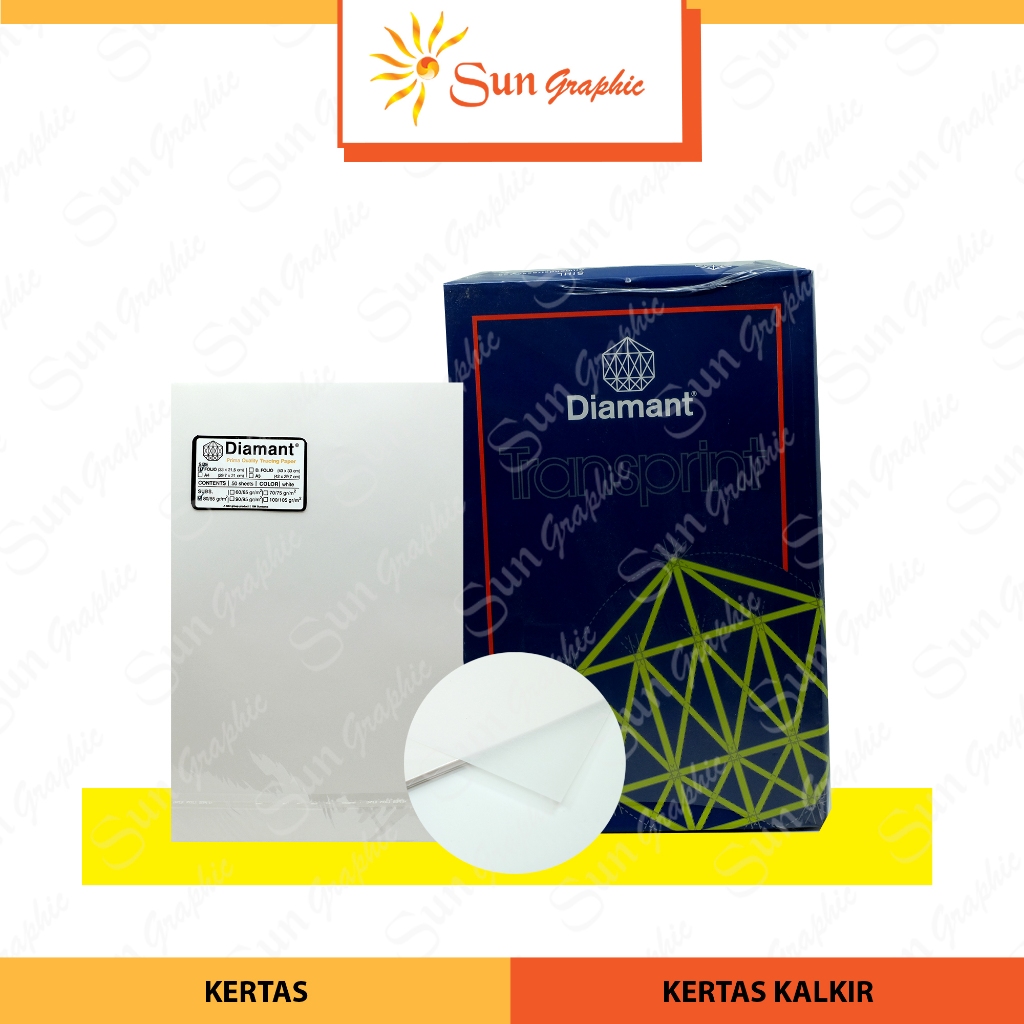 

kertas tracing paper / kertas transparant/ kertas kalkir f4 warna putih diamant - Sun Graphic