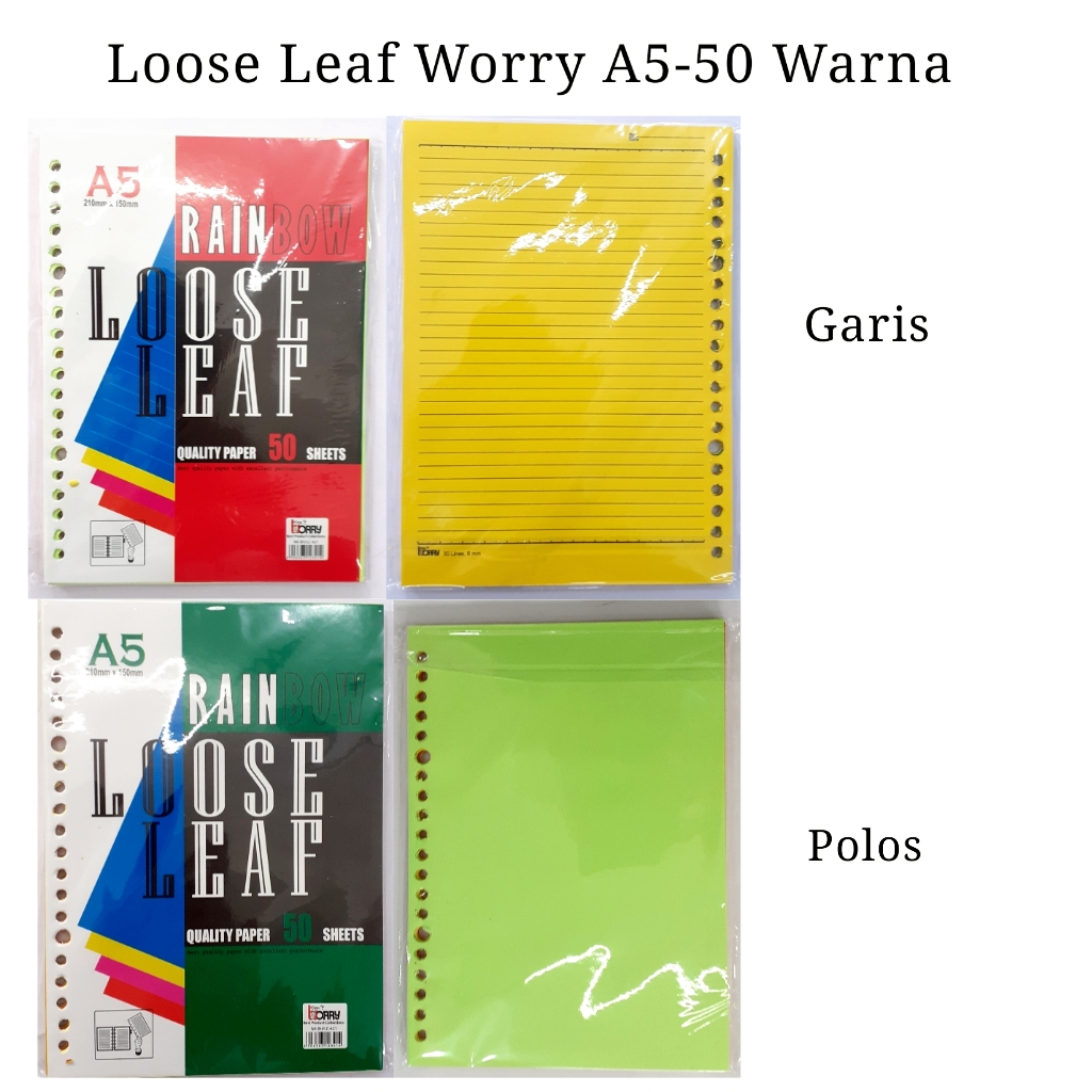

LOOSE LEAF WARNA/ ISI ULANG MAP BINDER UK A5