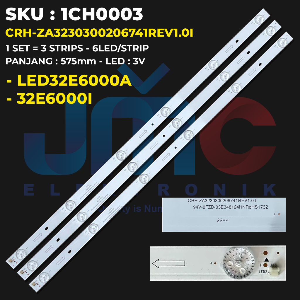 BACKLIGHT TV CHANGHONG 32 Inch LED32E6000A 32E6000I CRH-ZA3230300206741REV1.0I