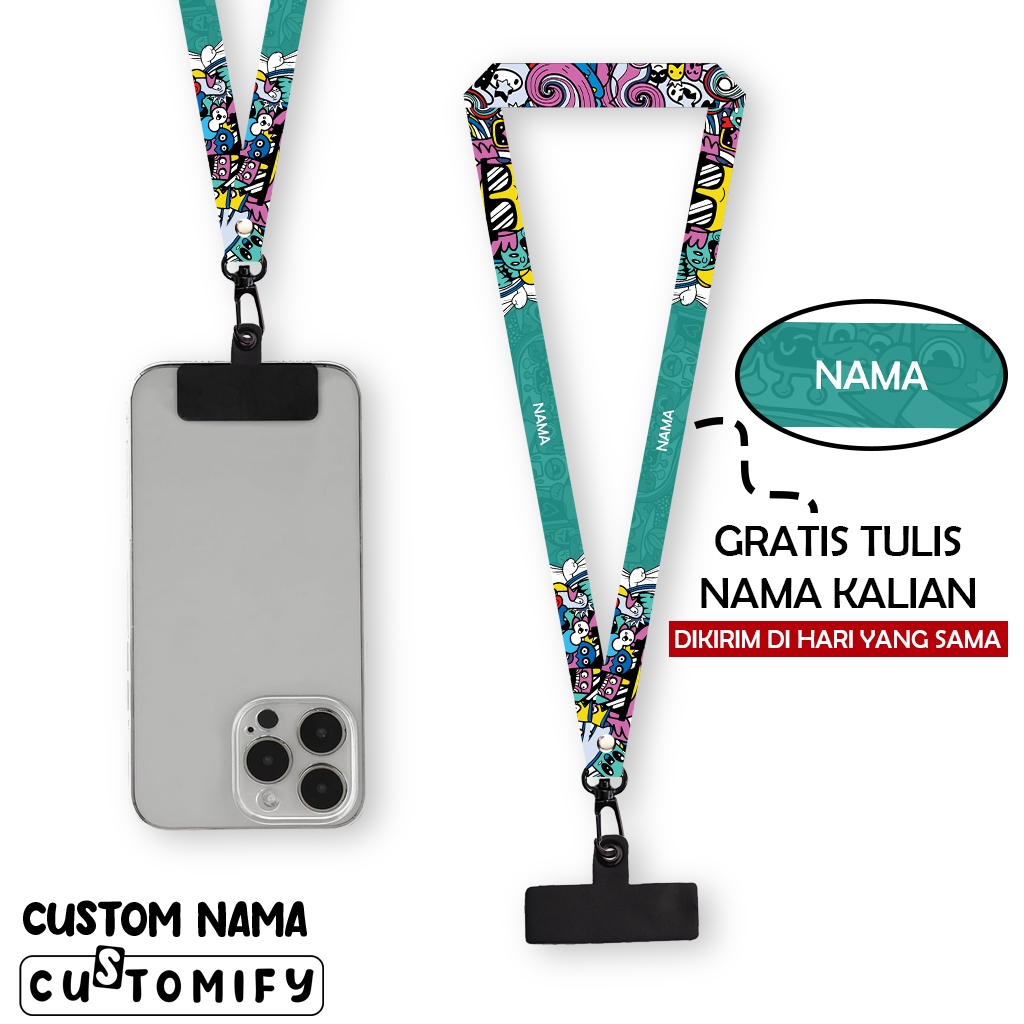 

Lanyard Custom Nama Tali Gantungan Nametag 1,5 cm Printing 2 Sisi Design 1 - Customify