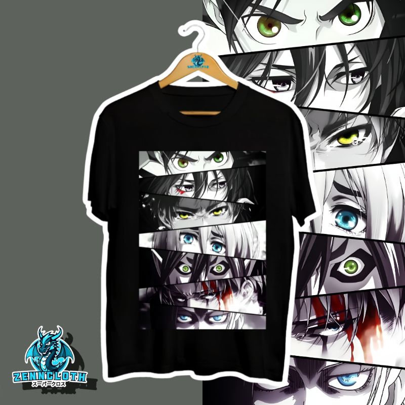 BAJU SABLON EREN YEAGER LEVI ACKERMAN TSHIRT ANIME ATTACK ON TITAN PREMIUM ZENN CLOTHING