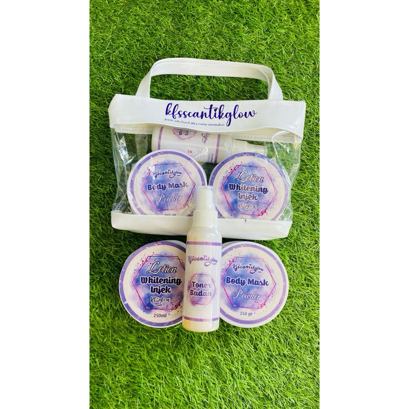 Paket Pemutih Badan KFSCANTIKGLOW (Hb + Masker + Toner) BPOM