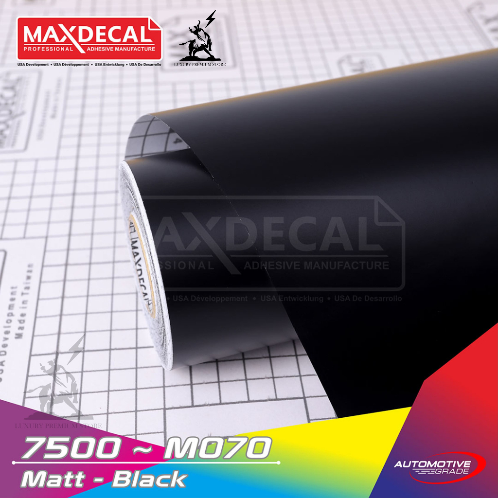 Stiker Maxdecal Hitam Doff / Matt Black 7500-M070