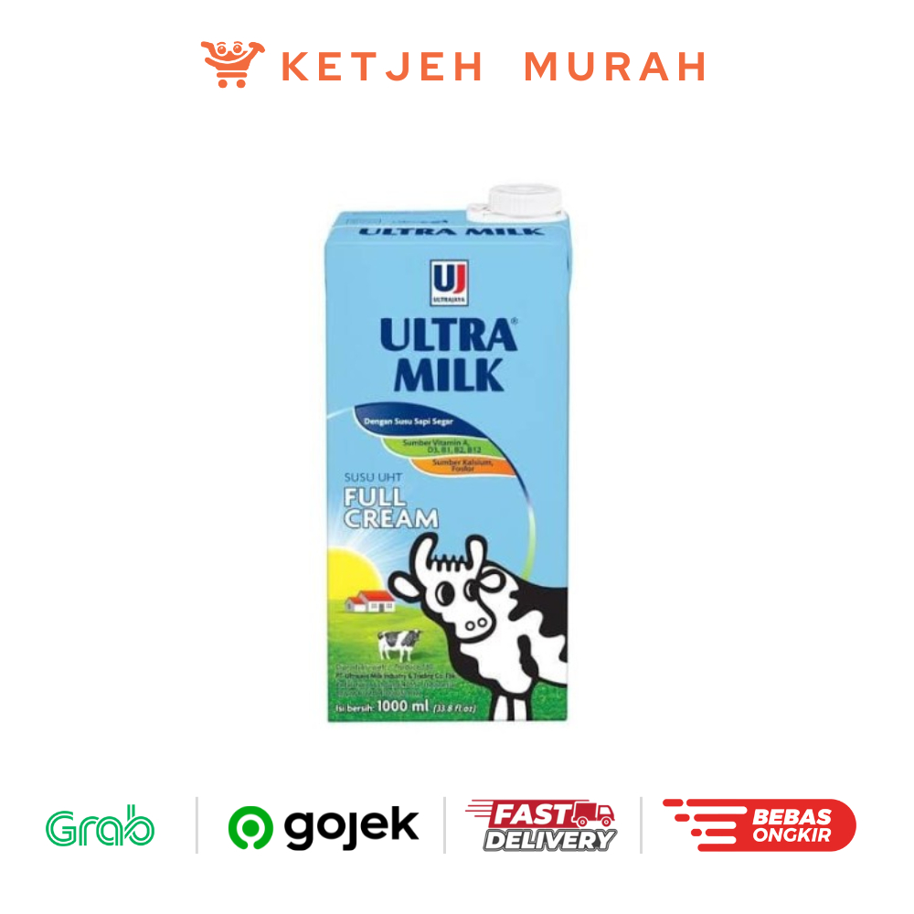 

Ultra Milk Susu Cair UHT Full Cream Putih 1000 ML / 1 Liter