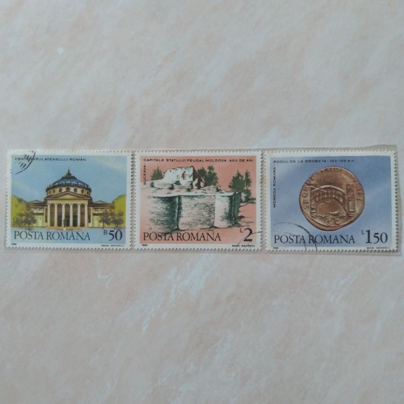 

Perangko Prangko Jadul 3 Pcs Rumania Romania Posta Romana 1988 Romanian History - YN2218