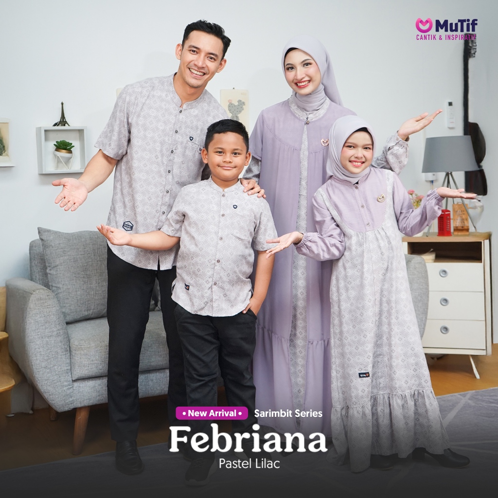 MuTif - Sarimbit Febriana & Febri Pastel Lilac Baju Lebaran Mewah