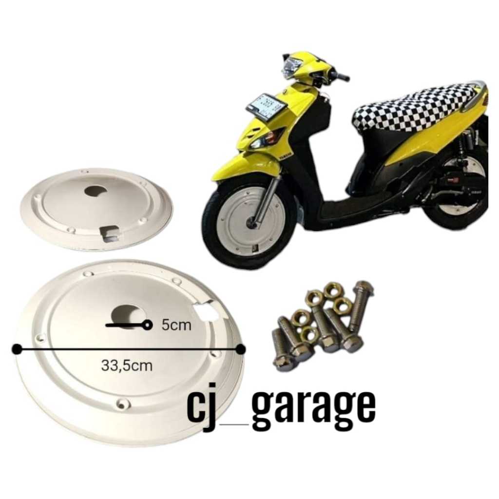 Wheeldop Metic Ring 14 UNIVERSAL ABS PUTIH set BAUD Wildop Ring 14 Semuab Metik Wheel dop Doop weldo