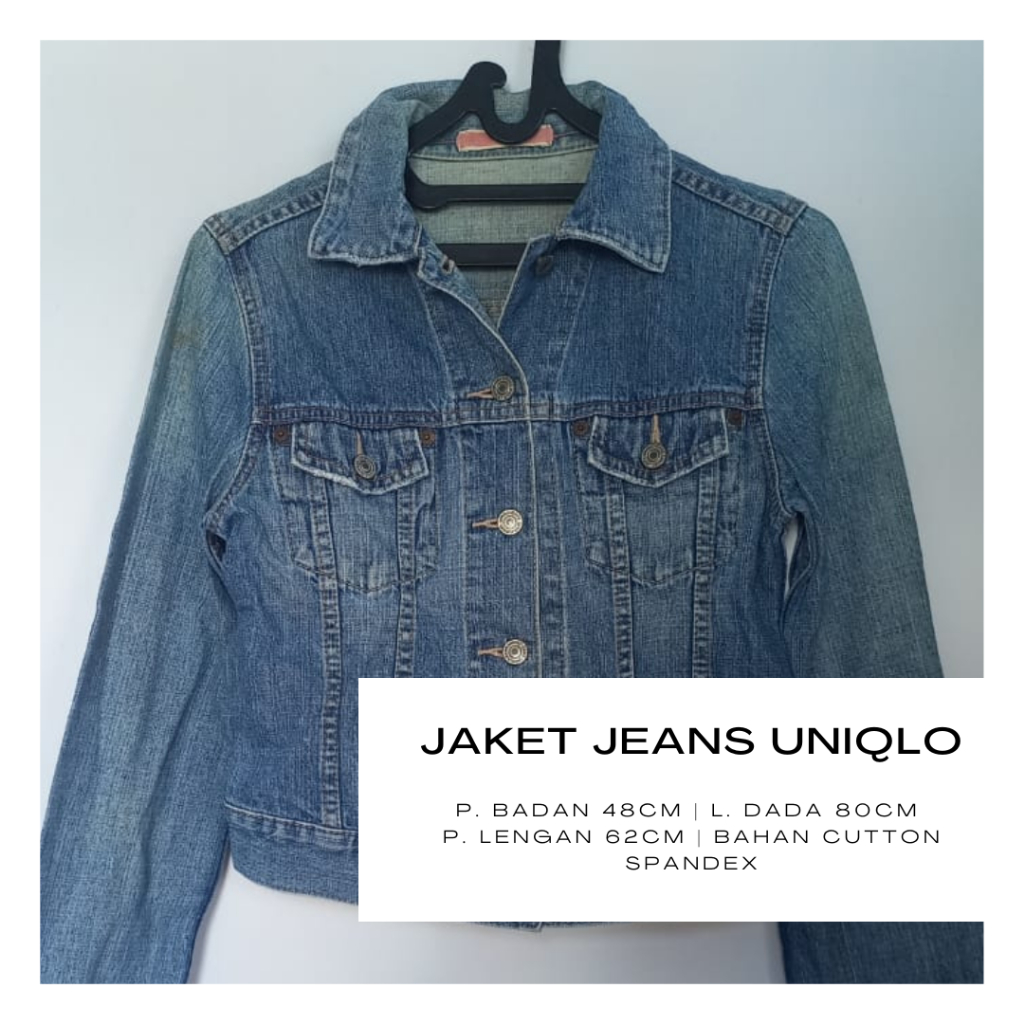 UNIQLO - defect preloved jaket jeans | outer denim wanita