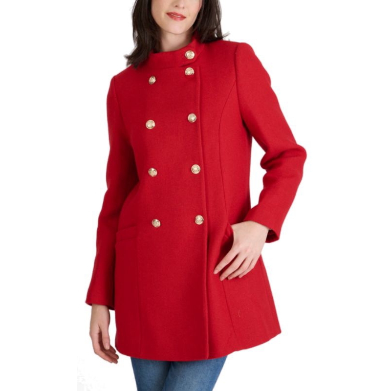 coat wool merah cantik mewah