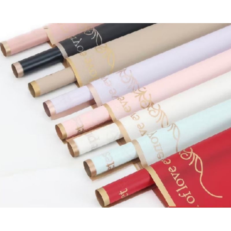 

Buket Craft Paper Gift Paper Waterproof Kertas Buket motif list gold At The Though Flower Wrapping paper per lembar